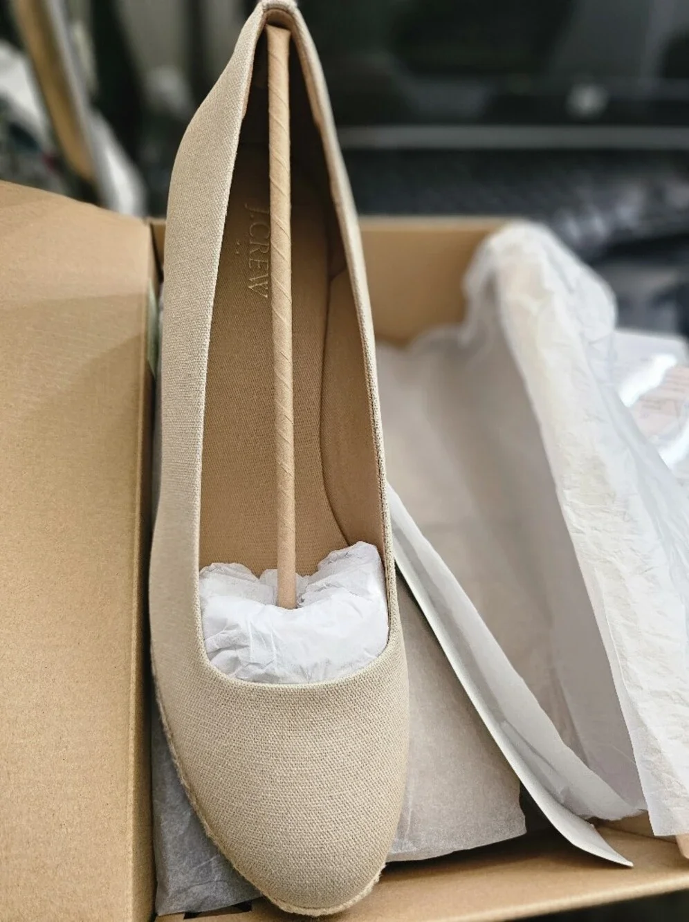 J.Crew Factory Beige Espadrille Wedge Heels - Women Size 12 New In Box